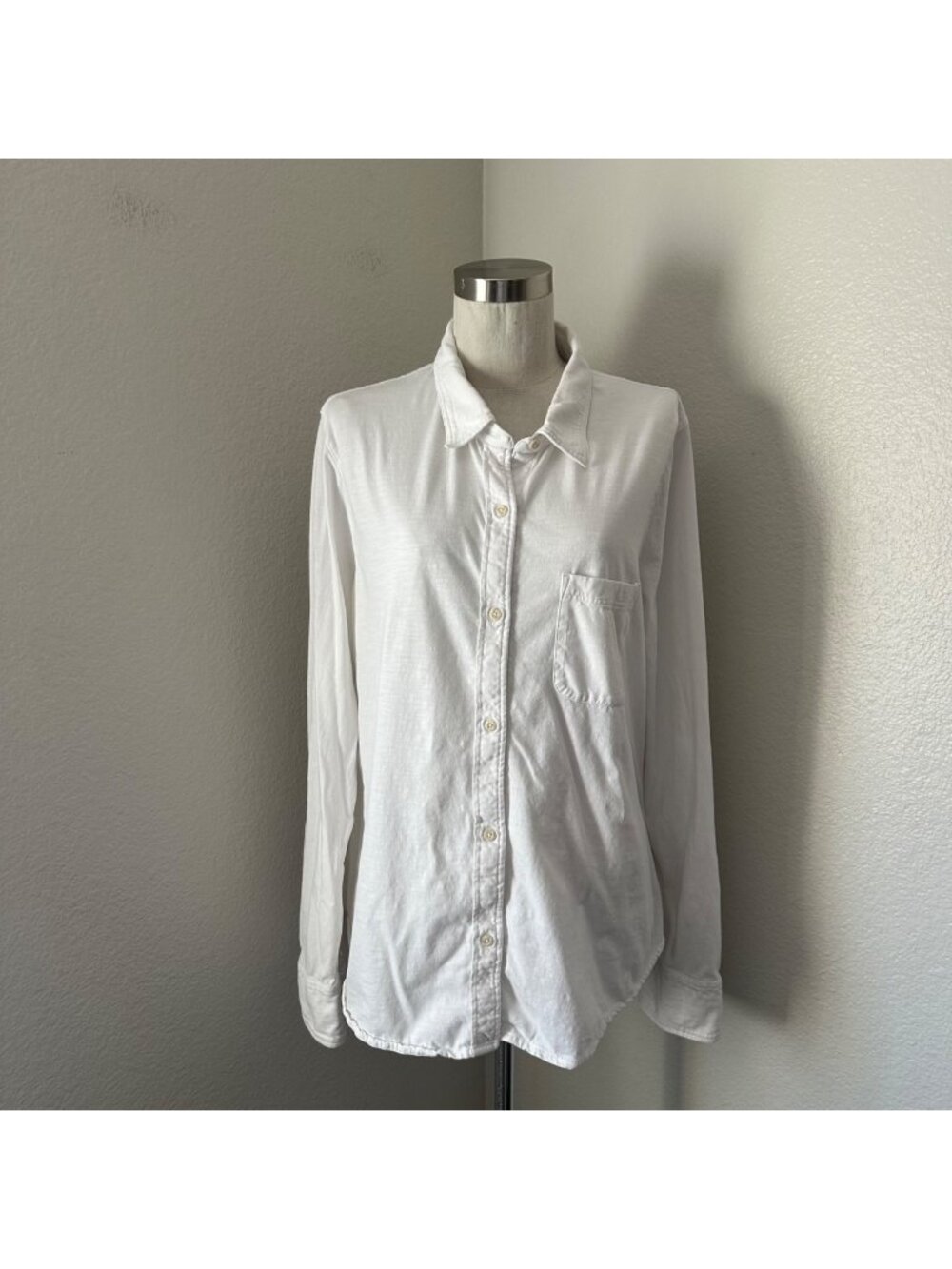 Faherty Organic Cotton Button Up Shirt Airy Minimalist White XL